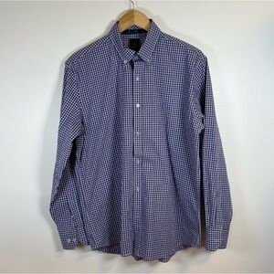 Tailorbyrd Collection Men’s Dress Shirt Purple Checks Cotton Blend, Size Large